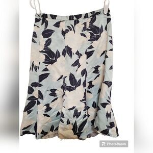 Banana Republic Blue Floral Silk Skirt 2